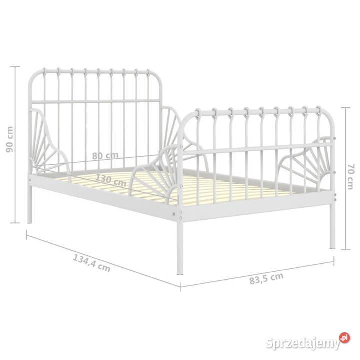 vidaXL Przedłużana rama łóżka biała metalowa Ramy i stelaże Warszawa