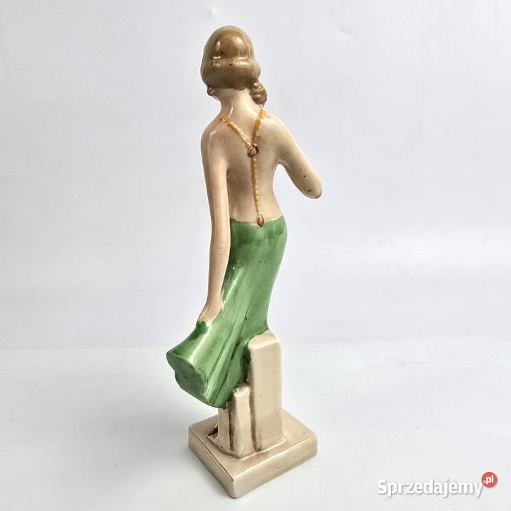 Tancerka półakt w zielonej sukni styl Art Deco Bronisze sprzedam