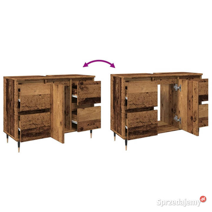 Szafka łazienkowa stare drewno 80x33x60 WM857232 mazowieckie Warszawa