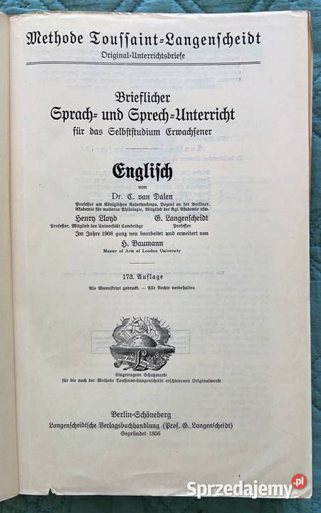 Książka ENGLISCH ORIGINAL METHODE TOUSSAINT Pozostałe Łódź