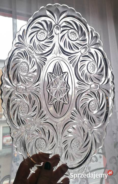 Dwie piękne kryształowe półmiski Wyjątkowe Piekary Śląskie