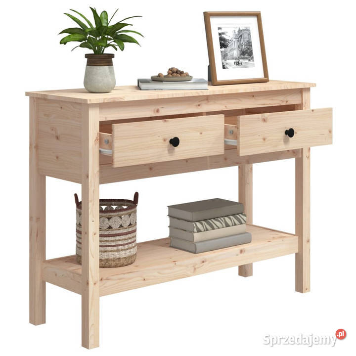 Stolik konsolowy 100x35x75 lite drewno sosnowe mazowieckie