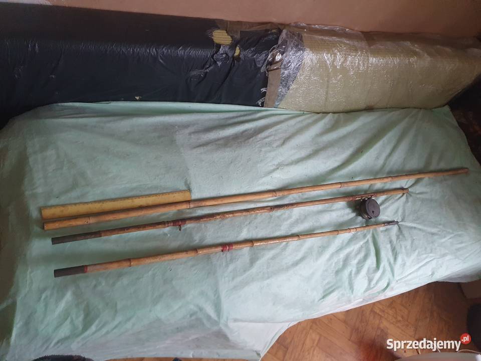 Stare wędki bambusowe muchowe i kołowrotki Warszawa sprzedam