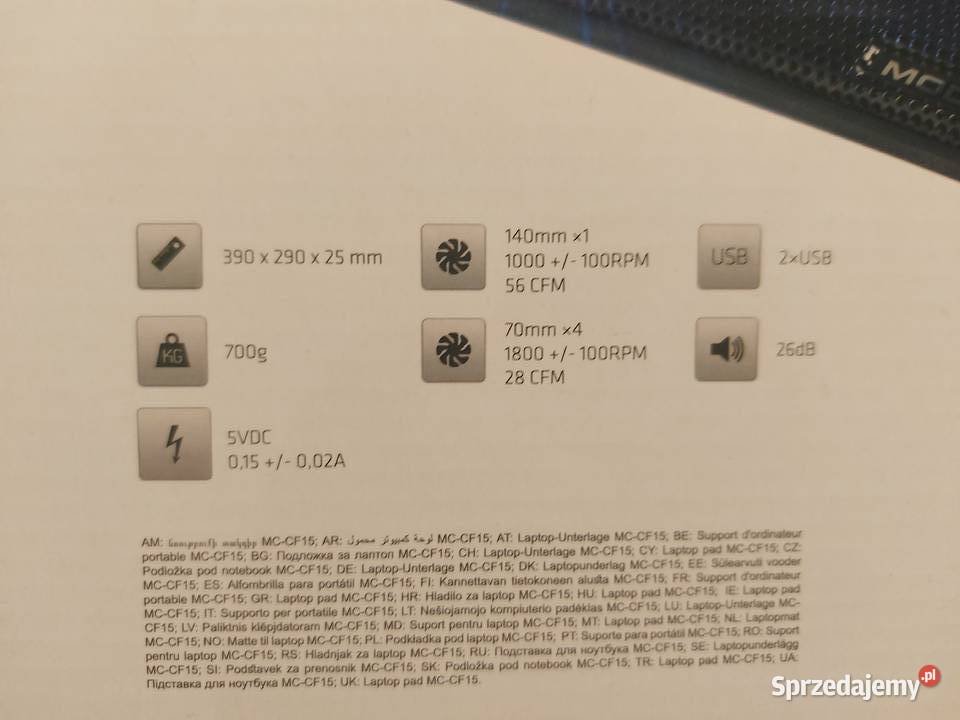 Podstawka chłodząca MODECOM do laptopa 17 Silent Rybnik