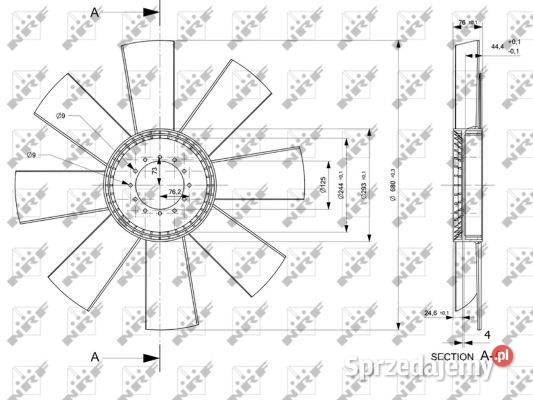 Wiatrak wentylatora 680mm MERCEDES CONECTO Częstochowa