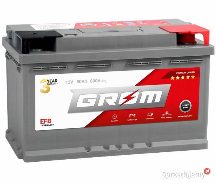 Akumulator 80Ah 800A Grom EFB startstop P Kościerzyna