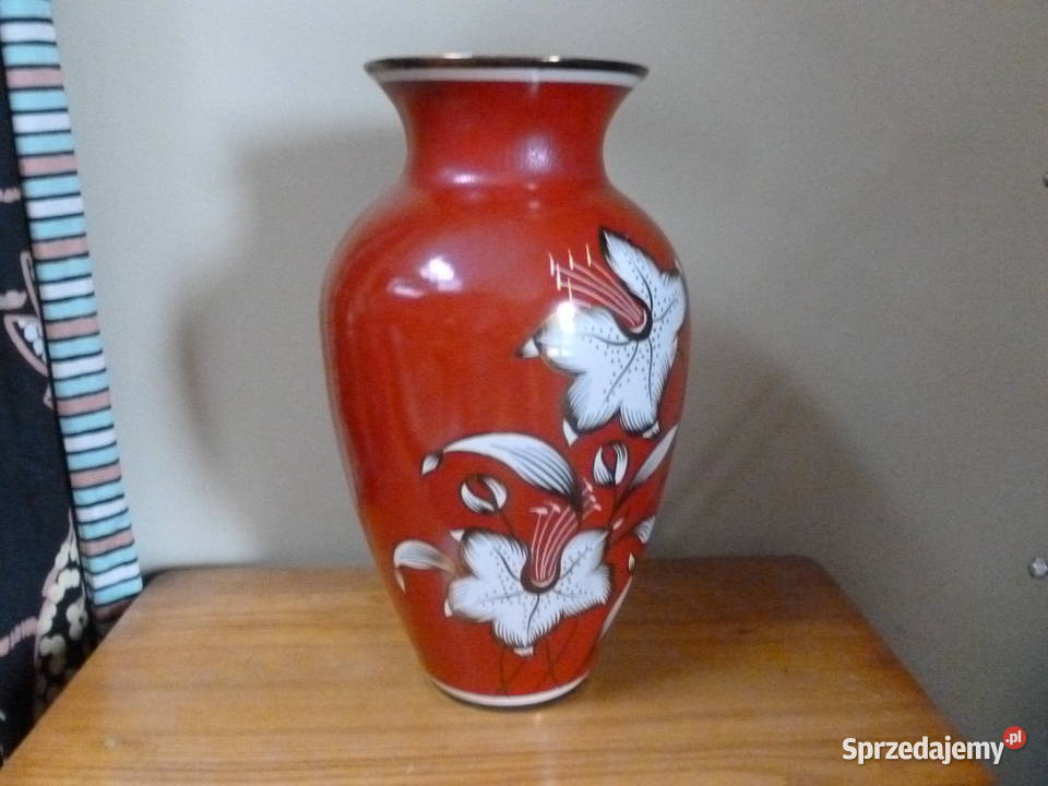 Duży ręcznie malowany wazon Chodzież mazowieckie Mława