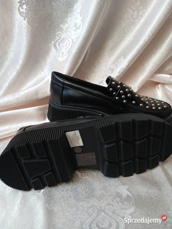 Czarne loafersy półbuty RAINBOW bonprix 39 Sochaczew sprzedam