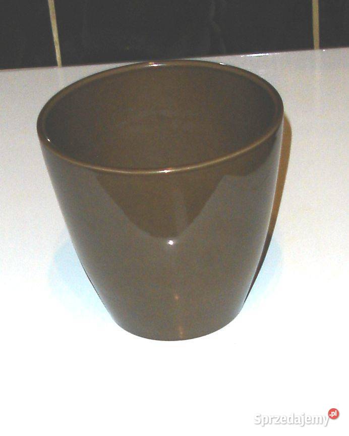 Brązowa ceramiczna doniczka na storczyk do