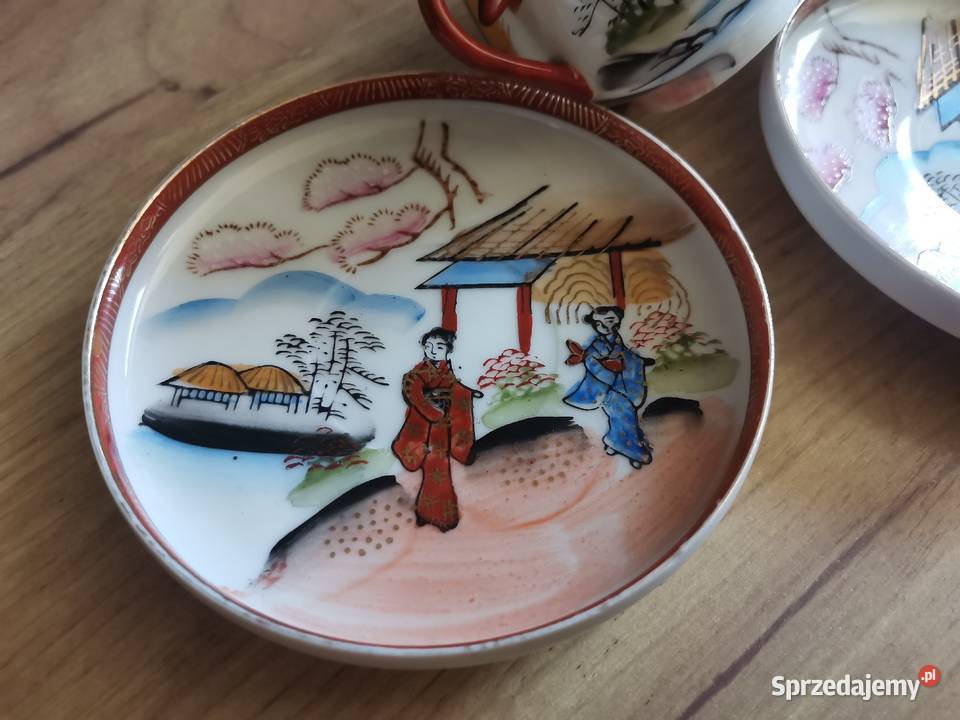Stara porcelana japońska Kutani trzy Gejsze Katowice