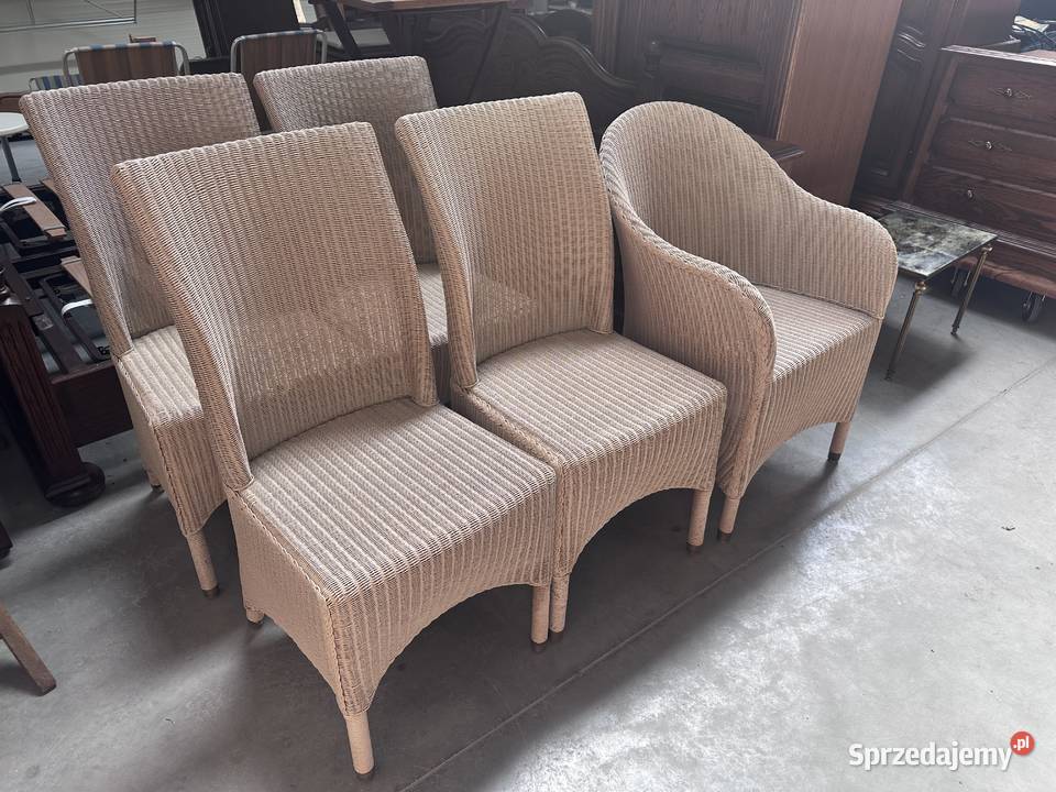 Piękne plecione krzesła marki Castle Loom Sławoszewek sprzedam