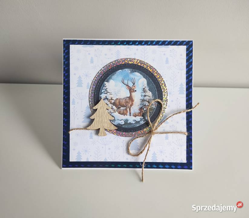 Kartka ręcznie robiona świąteczna Boże Rękodzieło łódzkie Łódź