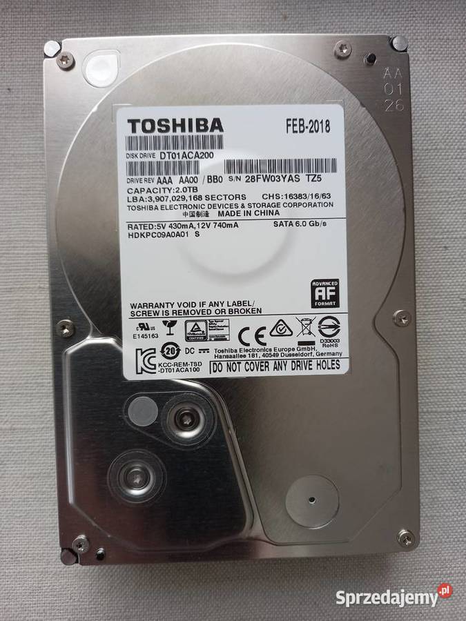 Dyski twarde HDD 2TB różne modele lubelskie Tomaszów Lubelski