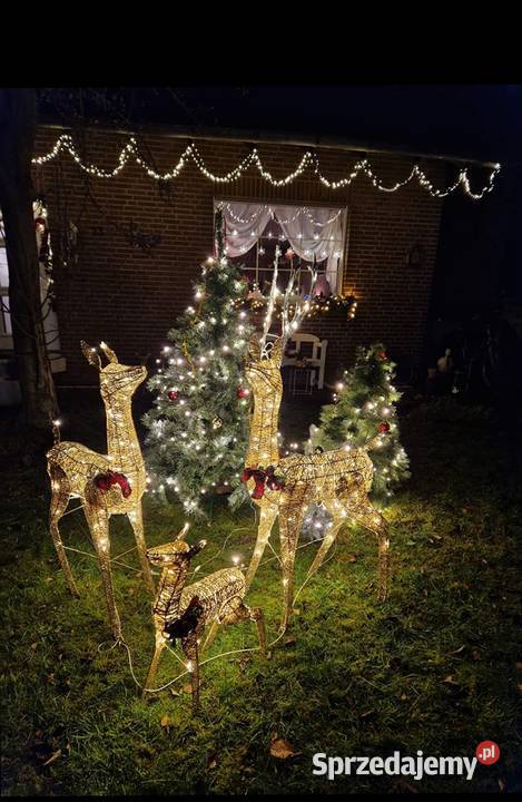 Rodzina reniferów LED dekoracja bożonarodzeniowa