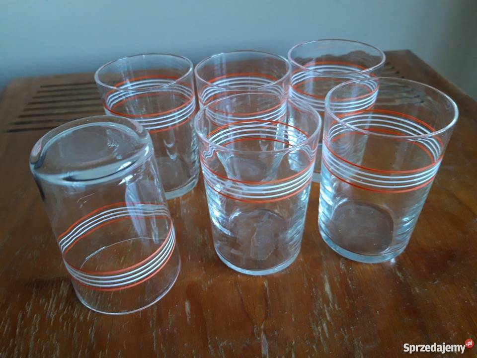 Kieliszki szklanki zestaw 6 PRL Antyki, Sztuka, Kolekcje Ostrów Wielkopolski