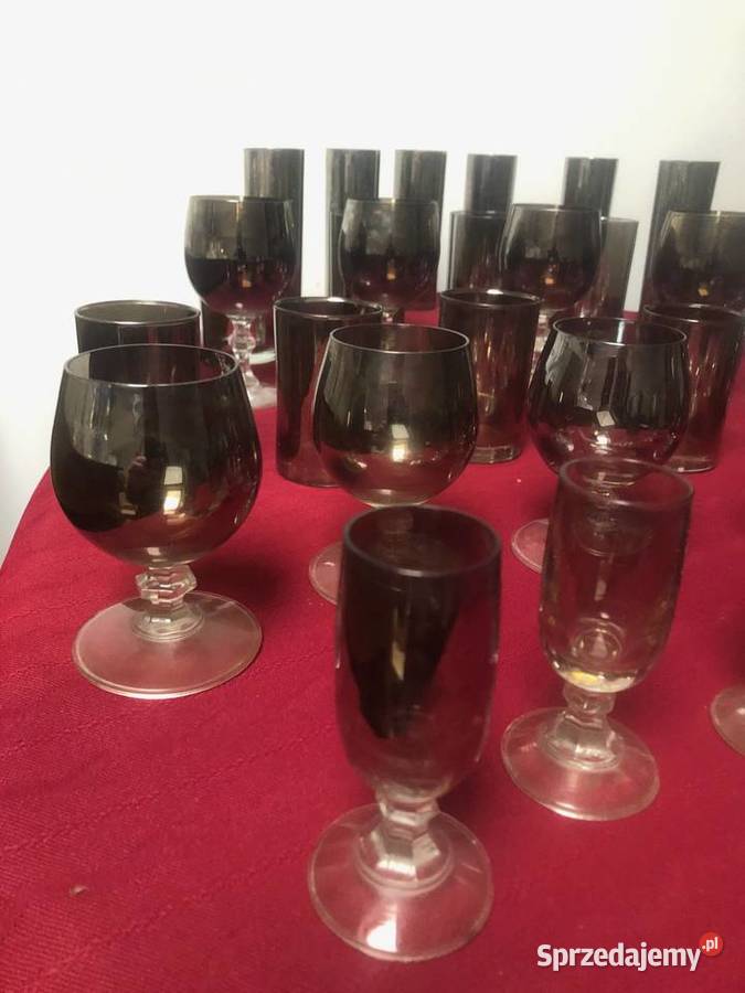 Comtesse KHS Krosno szkło dymione srebrzone lata Kraków