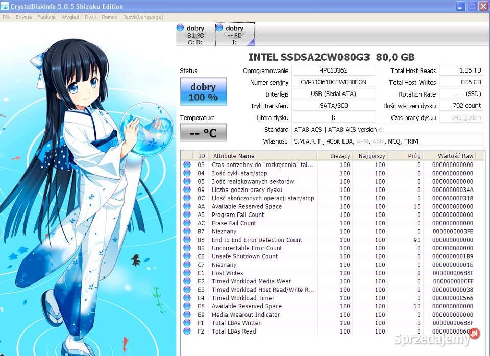 dysk ssd Intel 320 SSD MLC 80GB 25 SATA Olkusz