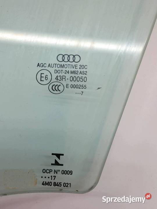 SZYBA DRZWI LEWY PRZÓD 4M0845021 Audi Q7 II Części samochodowe