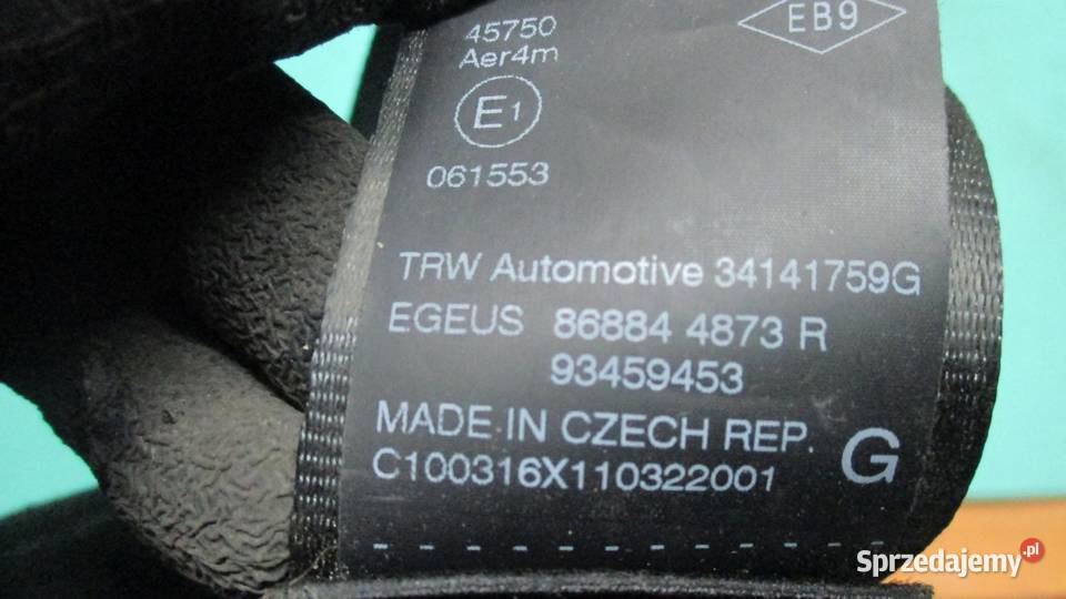 OPEL VIVARO B 16r pas bezpieczeństwa lewy przód sprzedam