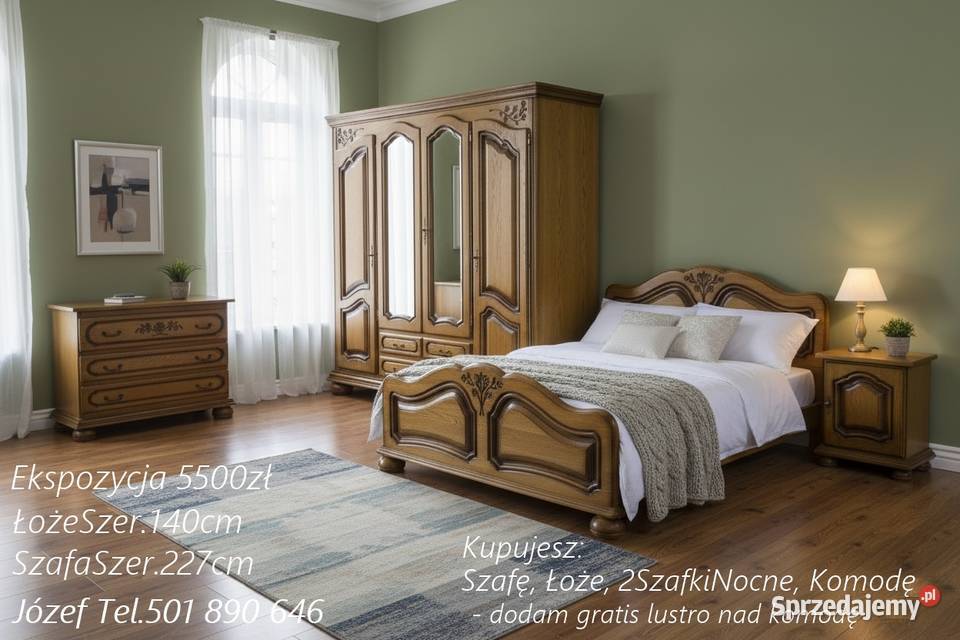 Piękna Sypialnia Dębowa Meble do sypialni Pszczyna