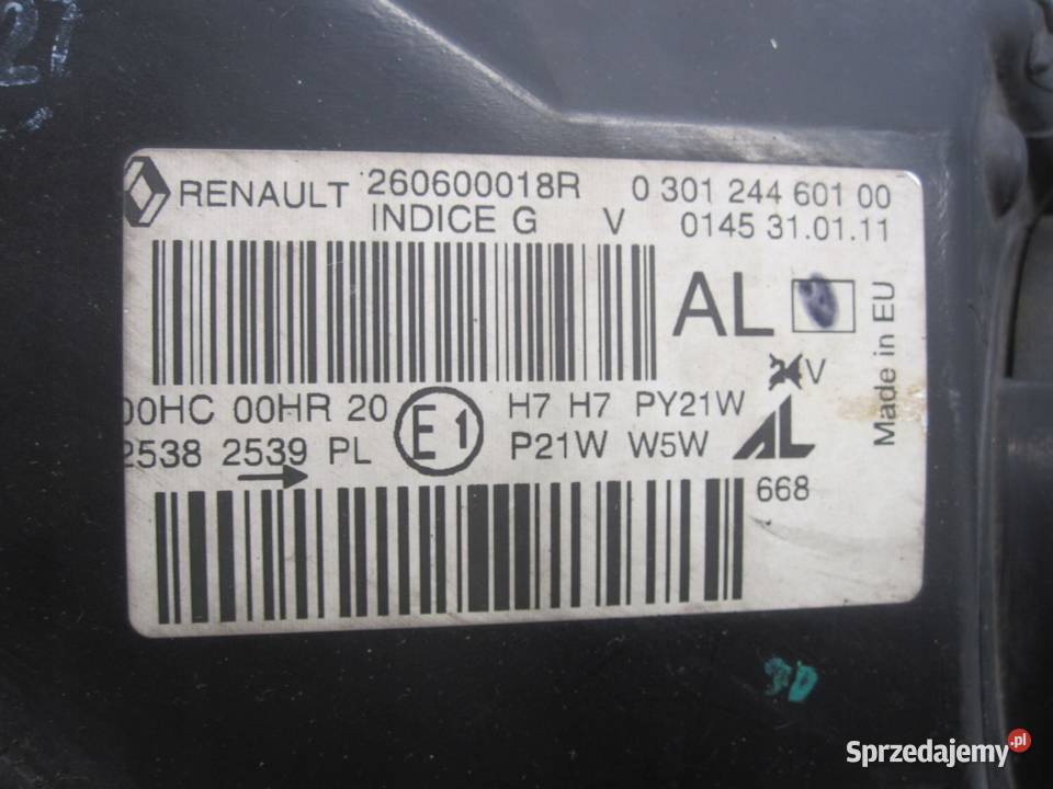 RENAULT MEGANE III CC 11r Lampa lewy przód Kielce