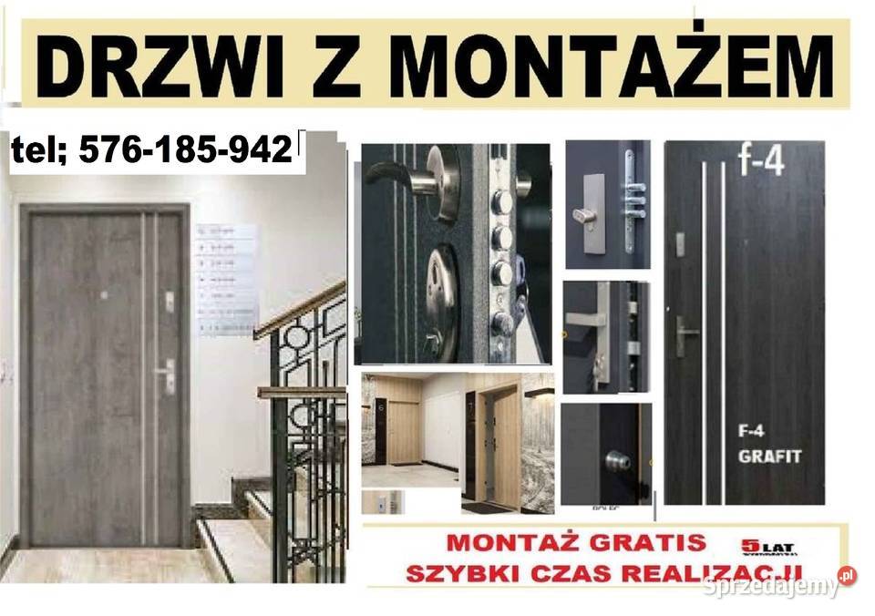 Drzwi z montażem zewnętrzne wejściowe ręki mazowieckie