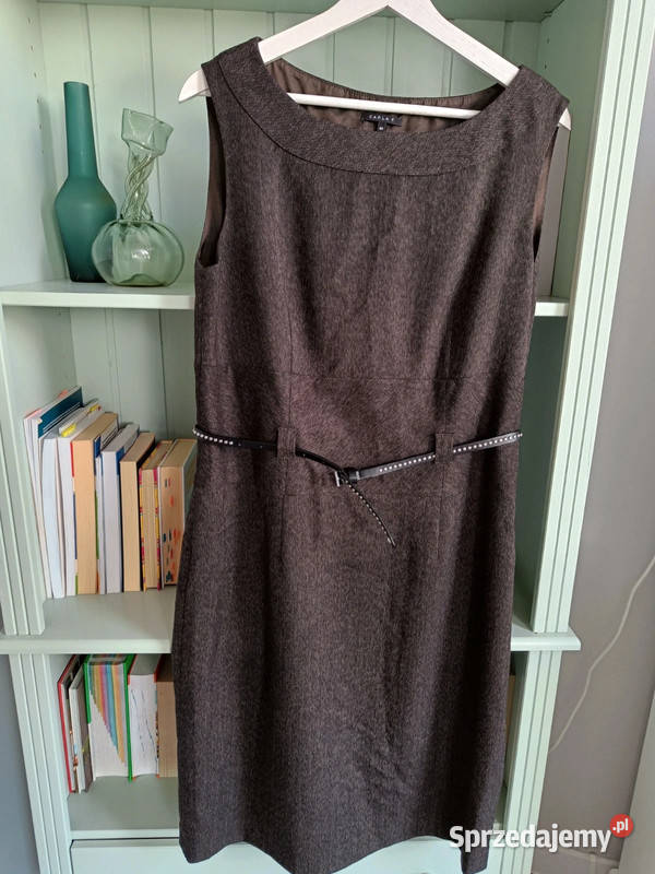 Czarna elegancka sukienka z paskiem Carla F r 40 Ołówkowa Spódnice i sukienki Dąbrowica