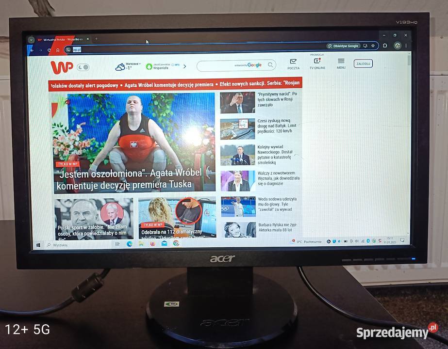 Monitor Panoramiczny Acer V193HQ Tanio Sprawny LCD Elektronika Ustanów sprzedam
