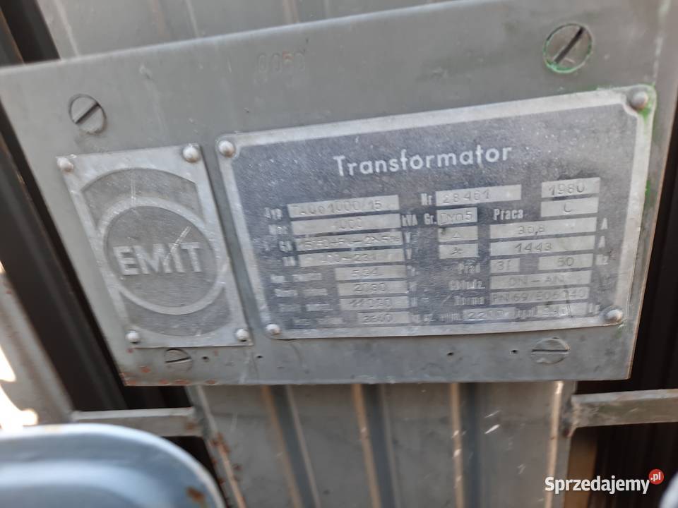 TRANSFORMATOR 1000 kVA 1980 TypTA00100015 Dębica
