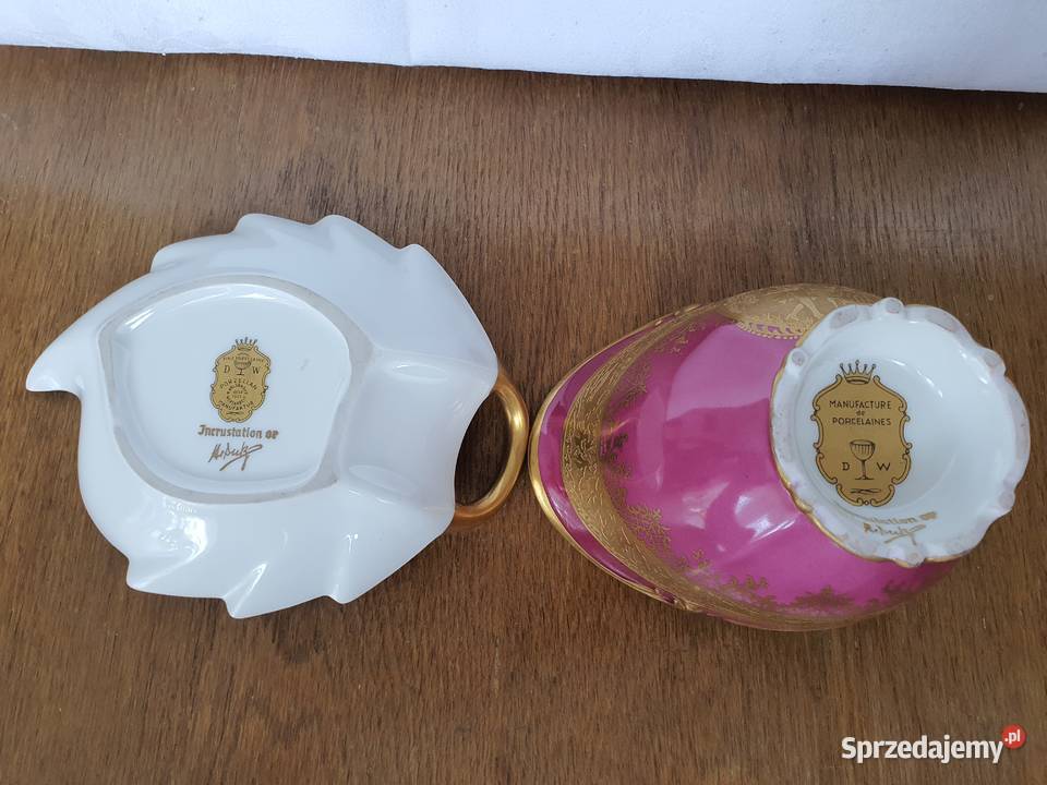 porcelanowy zestaw patera i sosjerka 1921 r lubelskie Marynopole