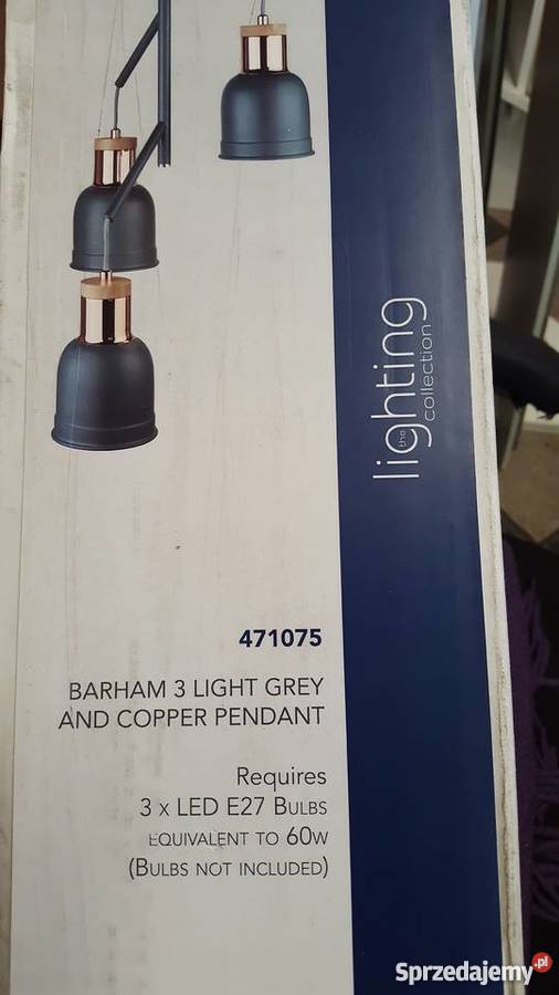 lampa sufitowa firmyBARHAM grafitmiedźdrewno Wodzisław Śląski