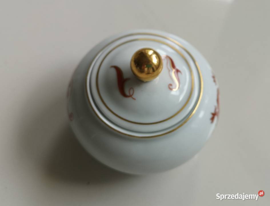 Cukiernica porcelanowa Czerwony Smok vintage Toruń