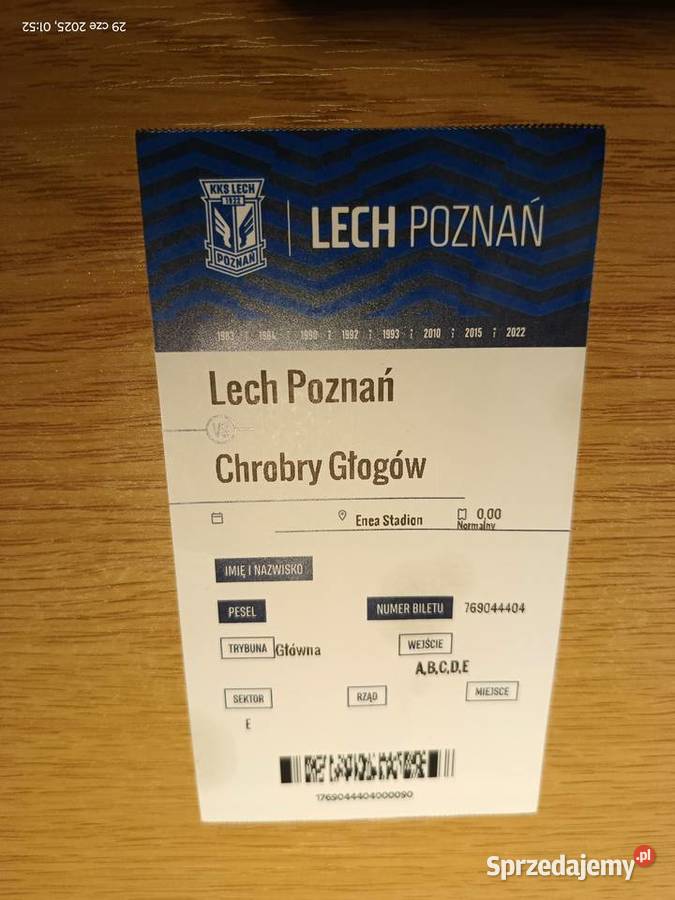 Kolekcjonerskie bilety meczowe polskich klubów Wronki sprzedam