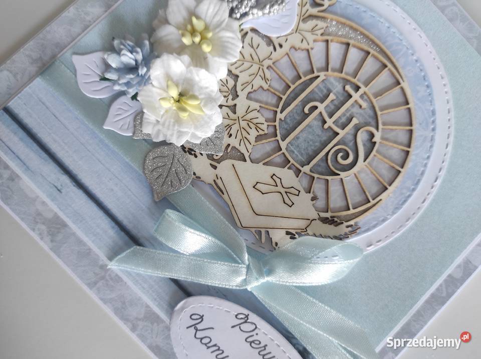 Kartka ręcznie robiona na Komunię Świętą z Rękodzieło Łódź
