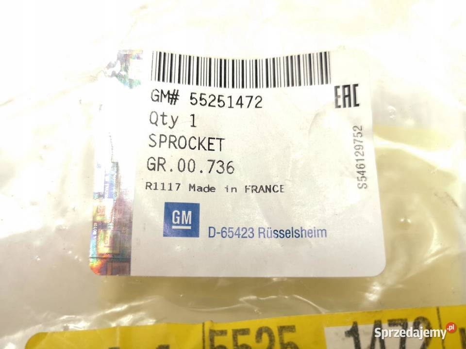 KOŁO ZĘBATE WAŁKA ROZRZĄDU OPEL COMBO 13 CDTI lubelskie