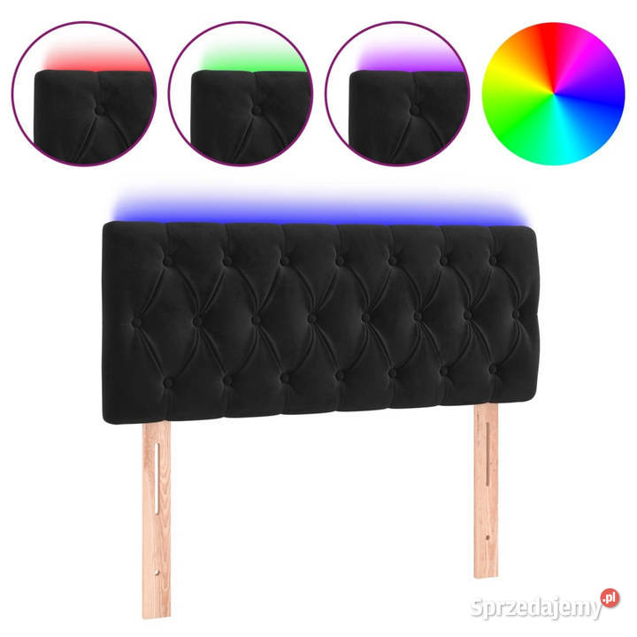Zagłówek do łóżka z LED czarny 100x7x7888 mazowieckie Warszawa