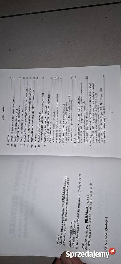 Środki trwałe 1997 Nisengolc Unikatowa książka Kalisz
