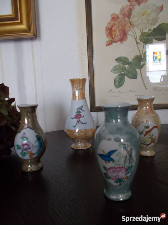 Porcelanowe Wazoniki PRL Vintage Szczecin