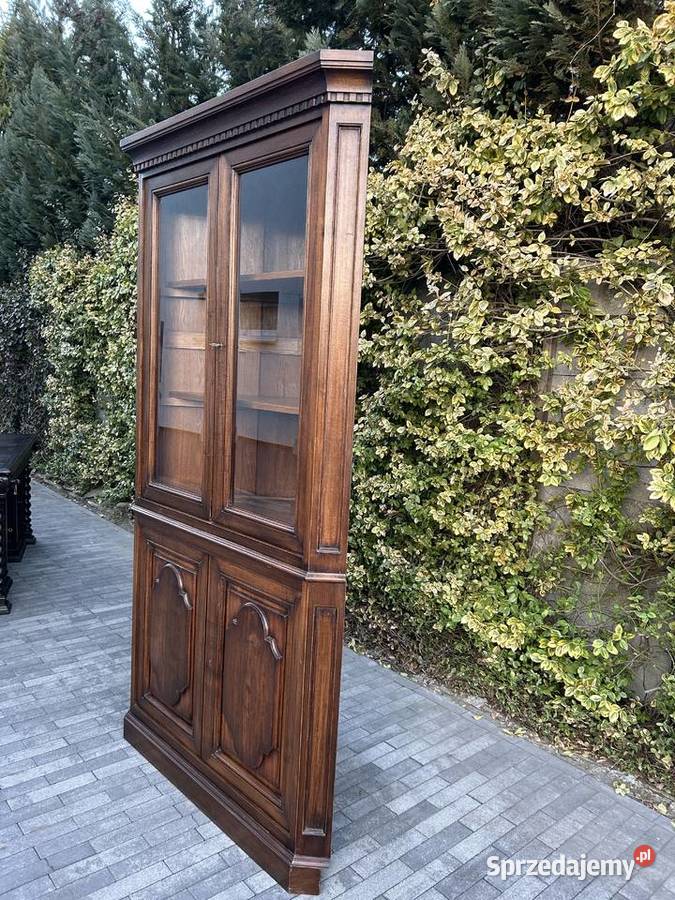 Dębowa biblioteka stara witryna kredens Łódź
