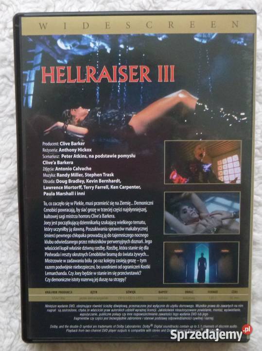 Film DVD Hellraiser 3 Piekło na ziemi Warszawa