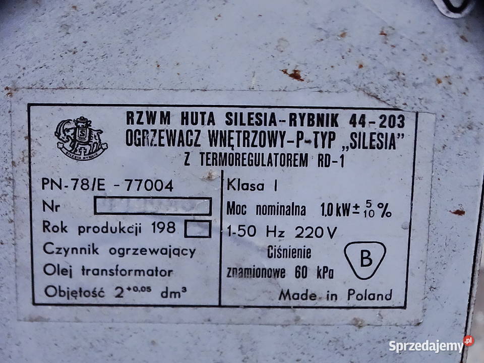 Panelowy grzejnik olejowy wewnętrzny z Biłgoraj