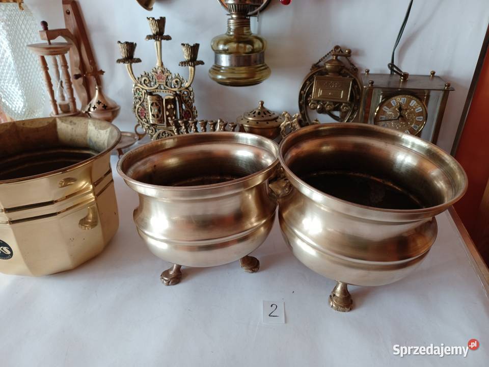 Komplet dwóch mosiężnych pięknych donic Kolekcja Poznań