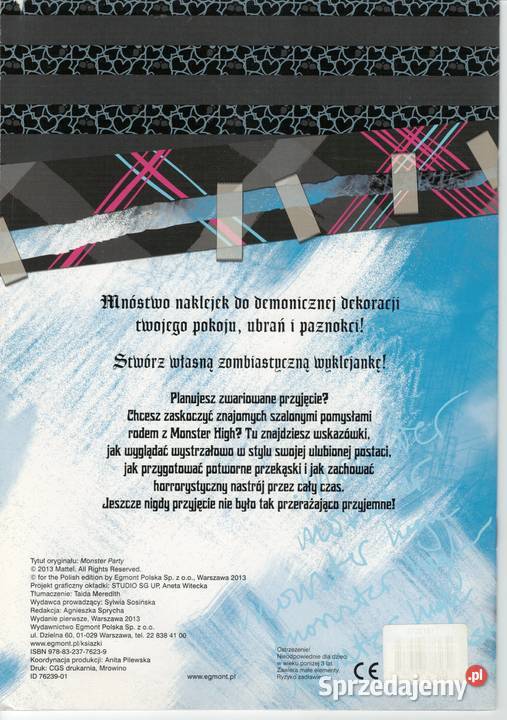 MONSTER HIGH Elektryzujące party Frankie Stein ISBN 9788323776239 Warszawa