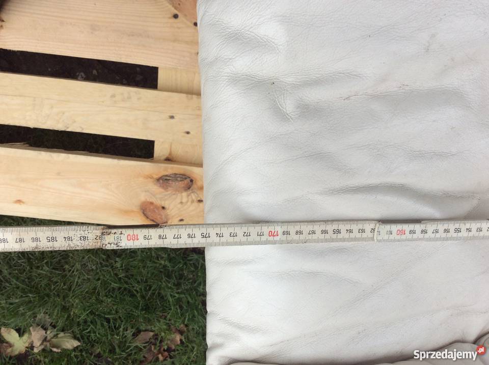 Komplet wypoczynkowy skórzany w kolorze bialym Kobylnica