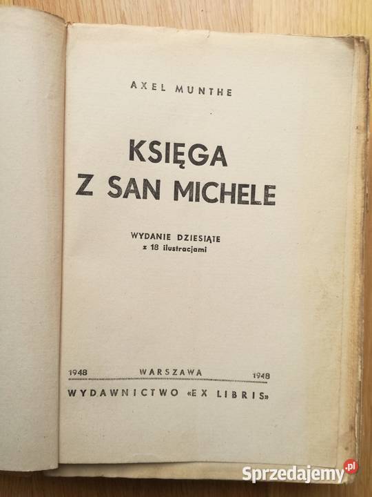 Księga z San Michele Axel Munthe Warszawa