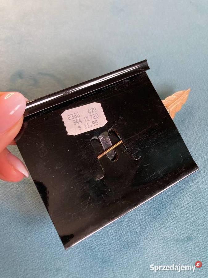 Nowa złota duża połyskująca broszka liść vintage Nisko