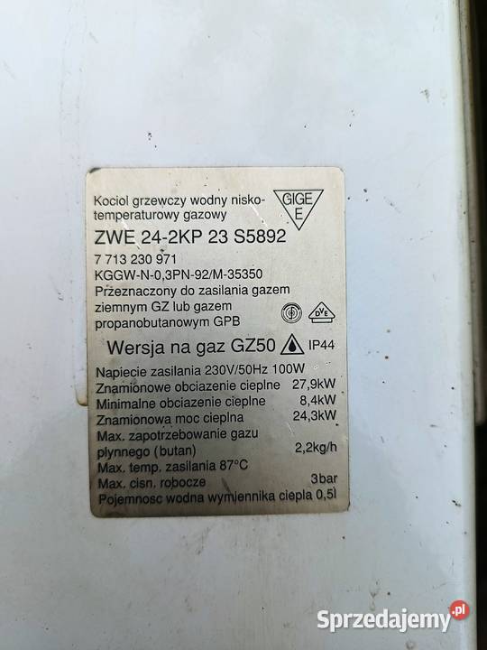 Kocioł gazowy junkers dwufunkcyjny ZWE 242KP Kotły i Piece CO Siedlce sprzedam