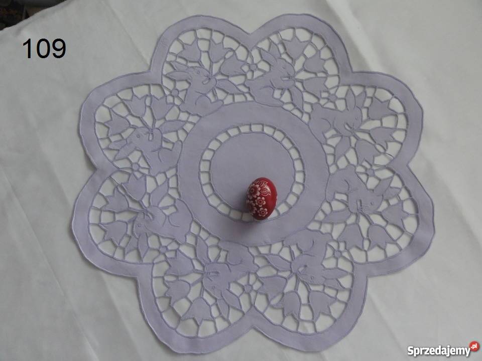 Serwetki kolorowe fioletowe wyszywane haf Lublin