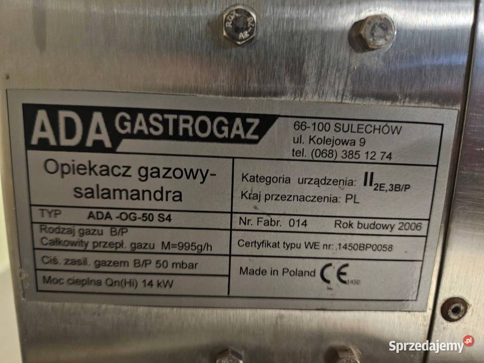 Opiekacz gazowy salamandra 4palnikowy ADAOG 50