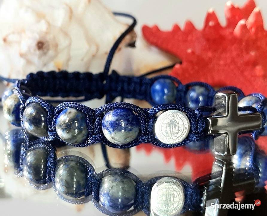 BRANSOLETKA KAMIEŃ LAPIS HEMATYT ŚW BENEDYKT Chorzów